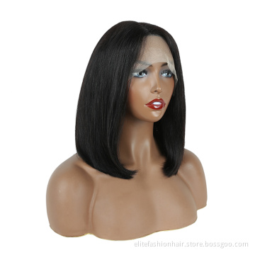 Lace Human Hair Wig,8-14inch Mink Brazilian Hair Wig,13x4 Closure Short Bob Transparent Hd Wigs For Black Women